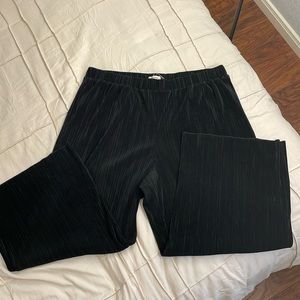 Madewell Ribbed Wide Leg Pants - Black - Size XL